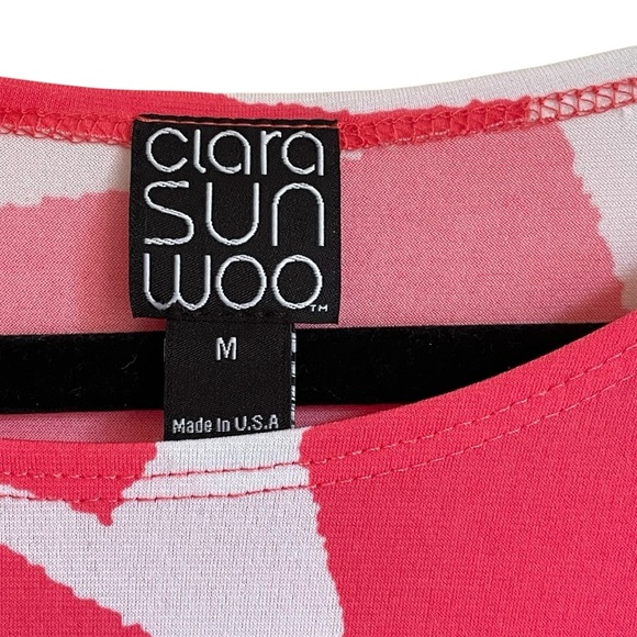 Clara Sunwoo Parachute Hem Tunic Stripes & Dots Coral/White Like New Condition - Picture 6 of 10
